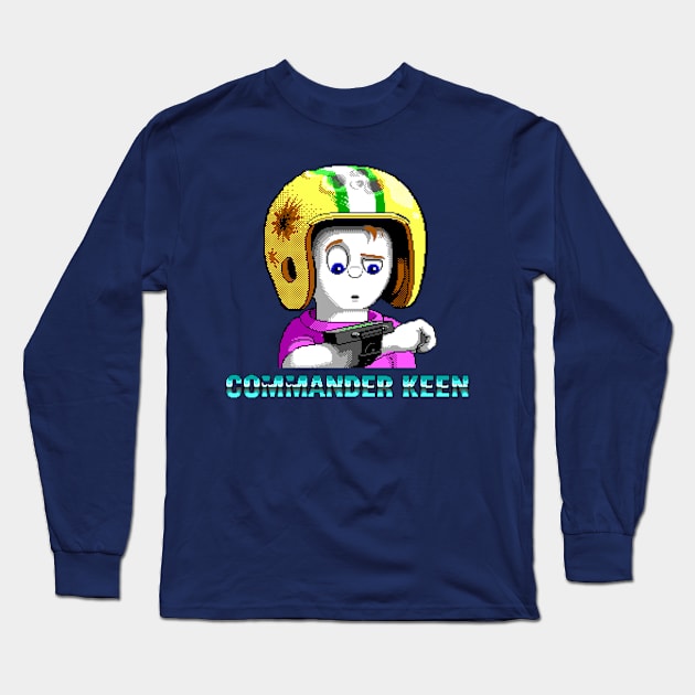 Commander Keen Long Sleeve T-Shirt by Retro8Bit Fashion Store